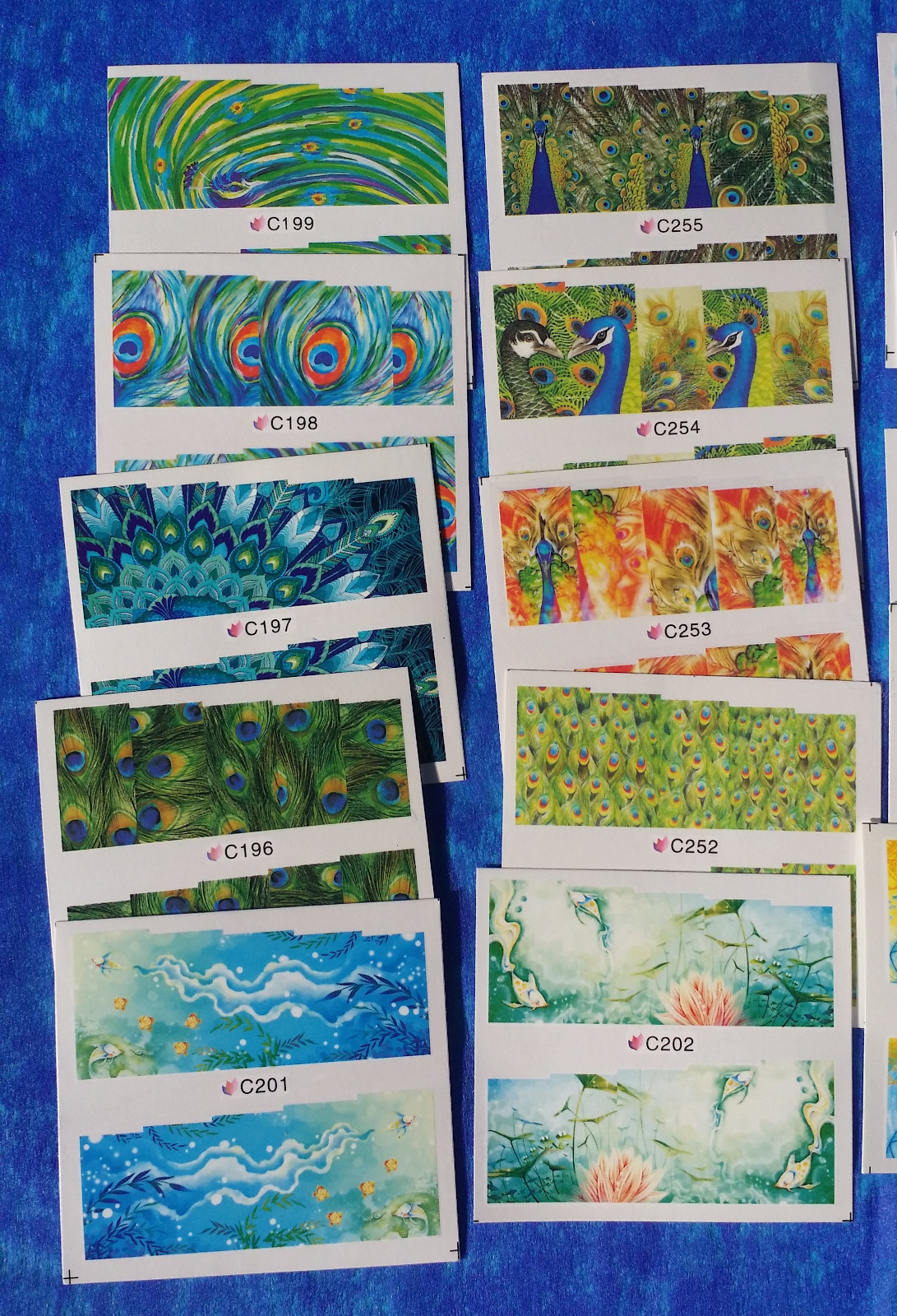 20 Sets Summer Ocean Peacock Nail Art Stickers Water Decals Transfer C 2.75″ #AG