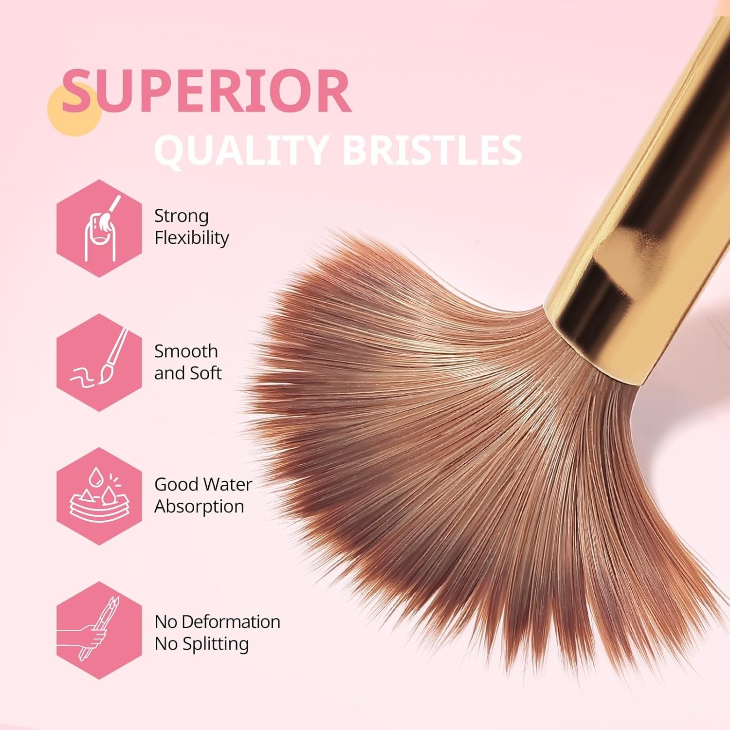 3PCS Acrylic Nail Brush Set, Size 8/10/14 for Beginner & Professional Use for…