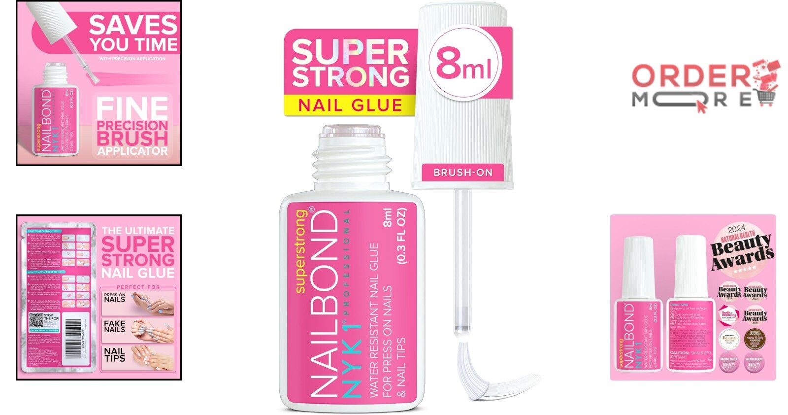 Long-Lasting Nail Glue with Brush Applicator – Perfect for Press On Nails 8ml