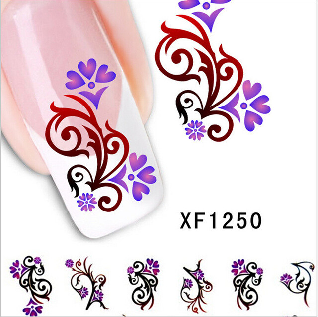 Nail Art Water Transfer Sticker Decal Stickers Pretty Flower XF1250