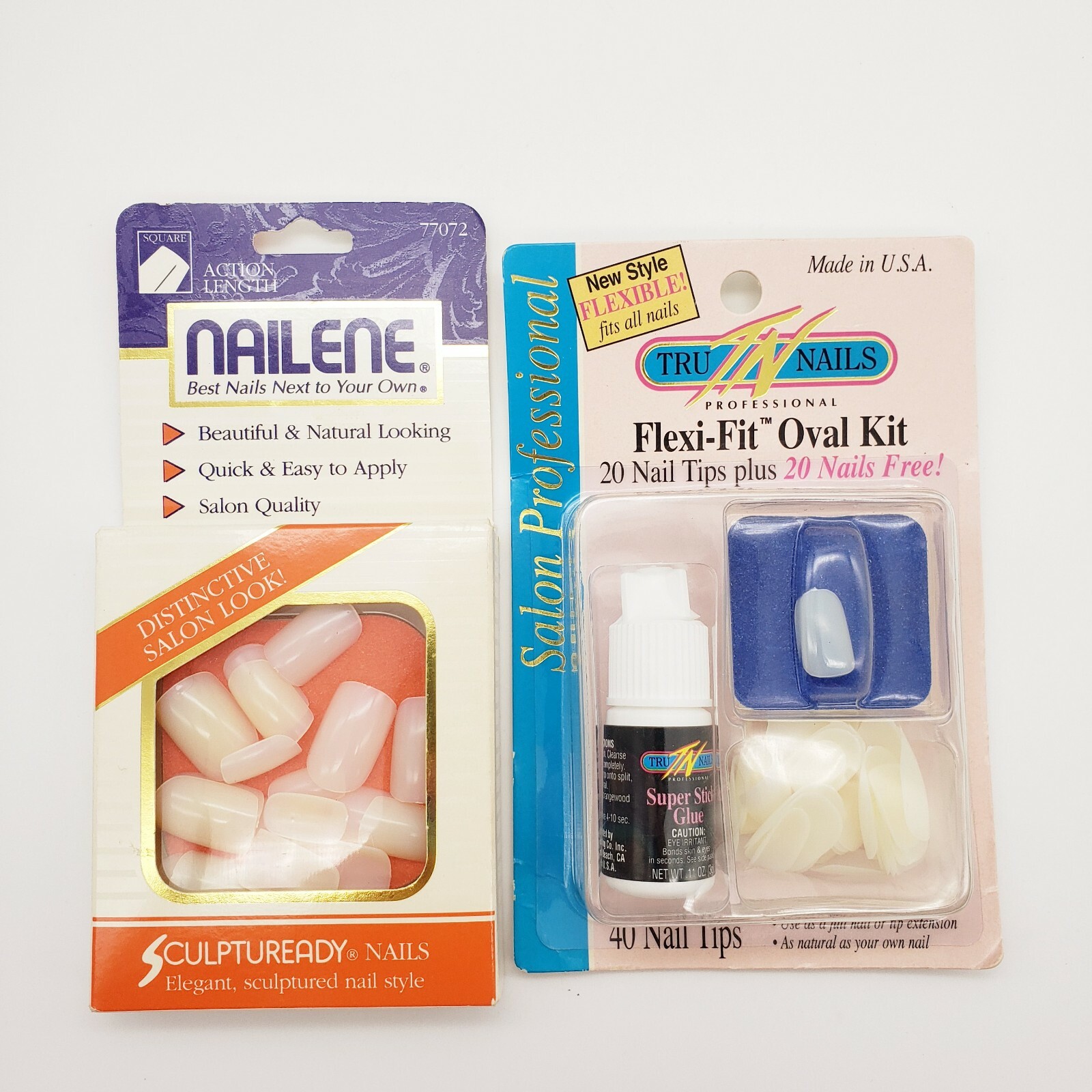 Nailene Sculptuready Nails 77072 Square & Tru Nails Flexi Fit Oval Kit w/ Glue