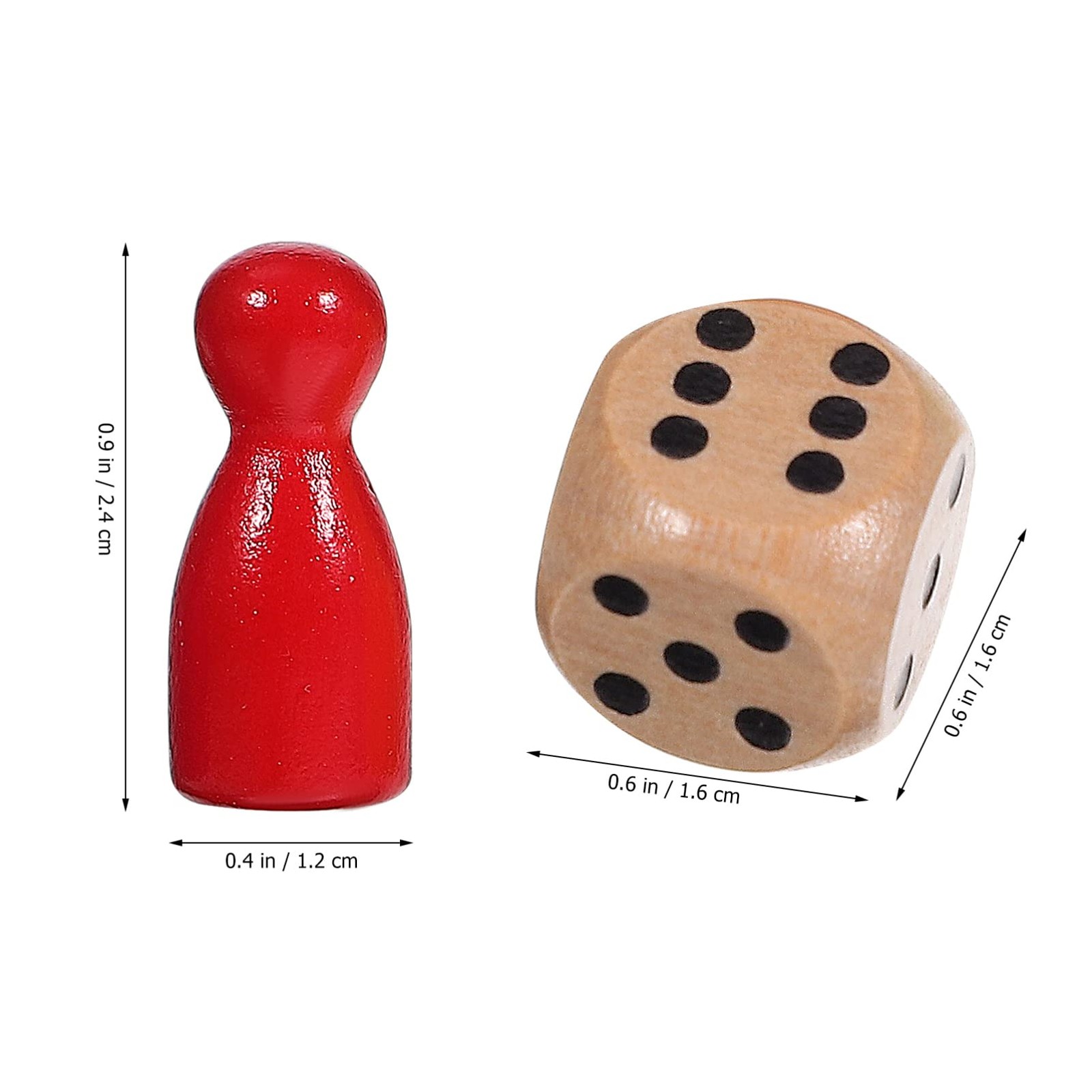 TOPPERFUN 50Pcs Board Game Pieces and Dices, Multicolor Small, As Shown