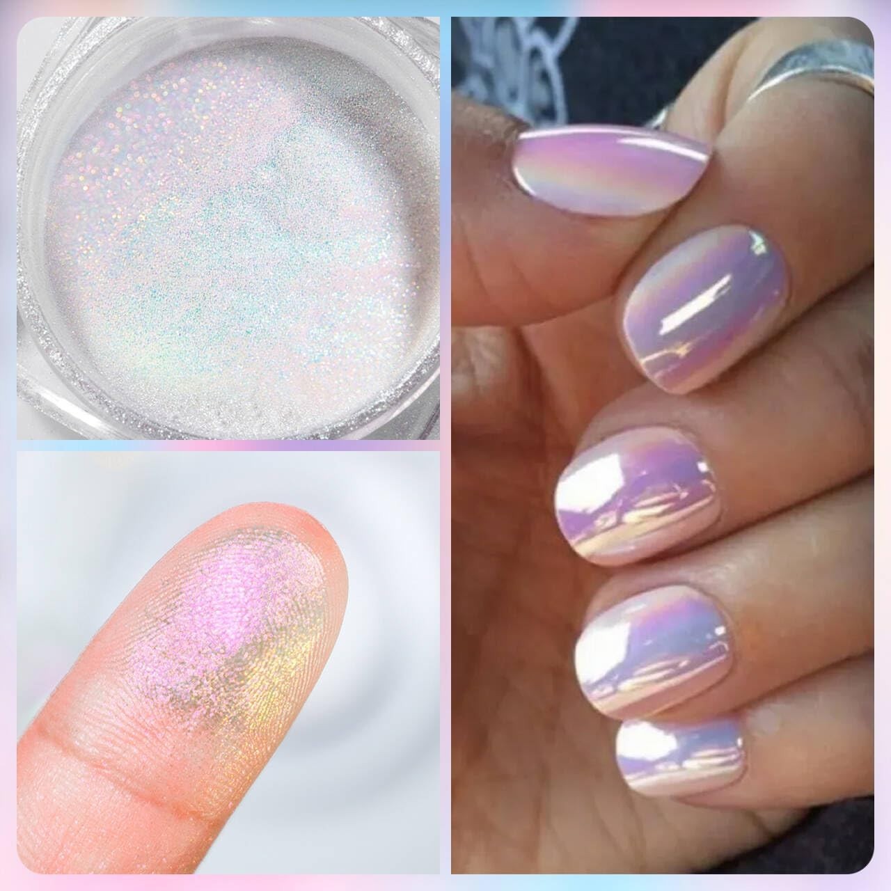 1 Box Neon Holographic Nail Glitter with Sponge Stick – Art for All Levels