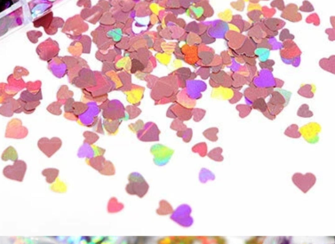 Nail Glitter Sequins Holographic Laser Butterfly Heart Flakes Nail Art 3D 1tsp