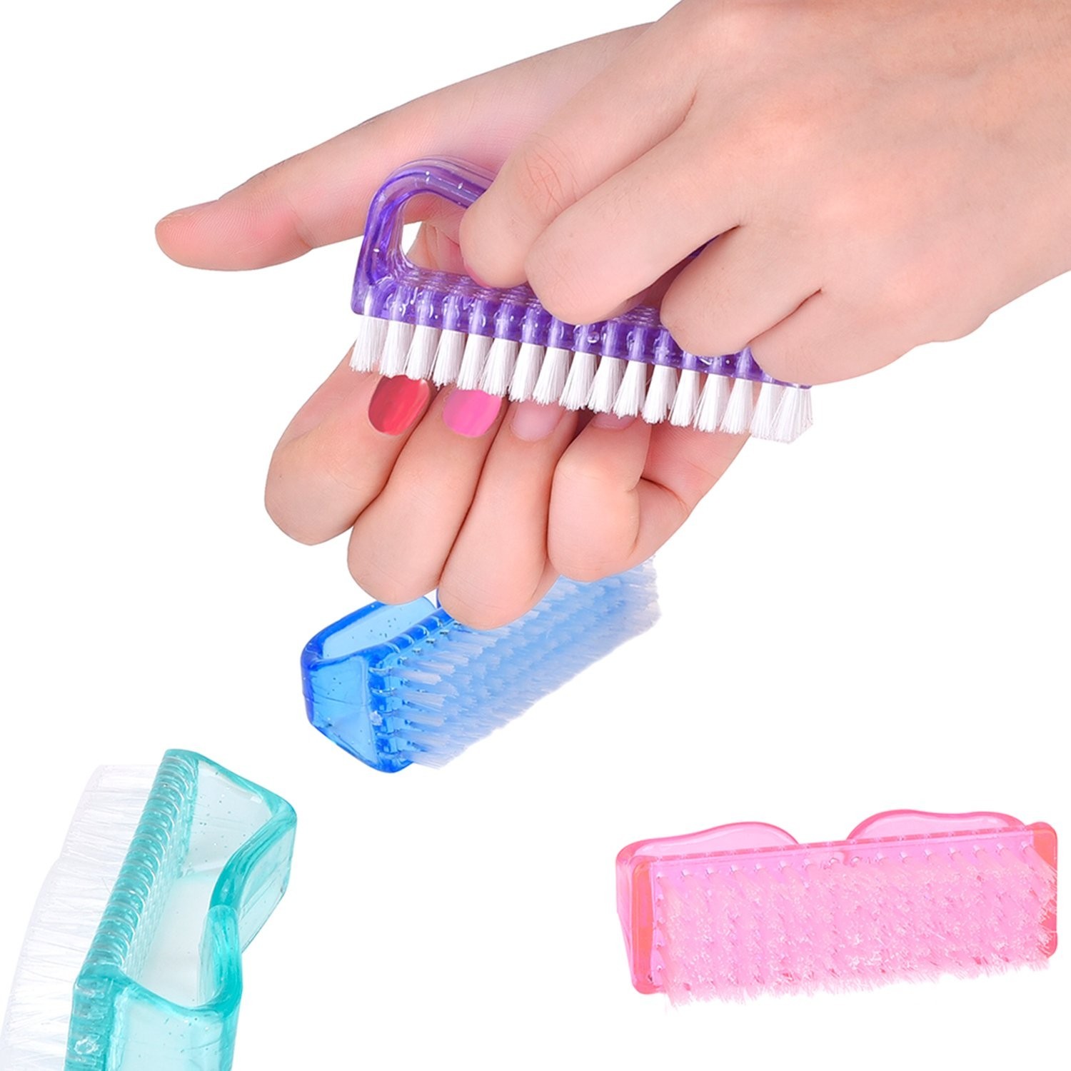 Multi-Color Nail Cleaning Brushes Set with Comfortable Grip for Personal Care