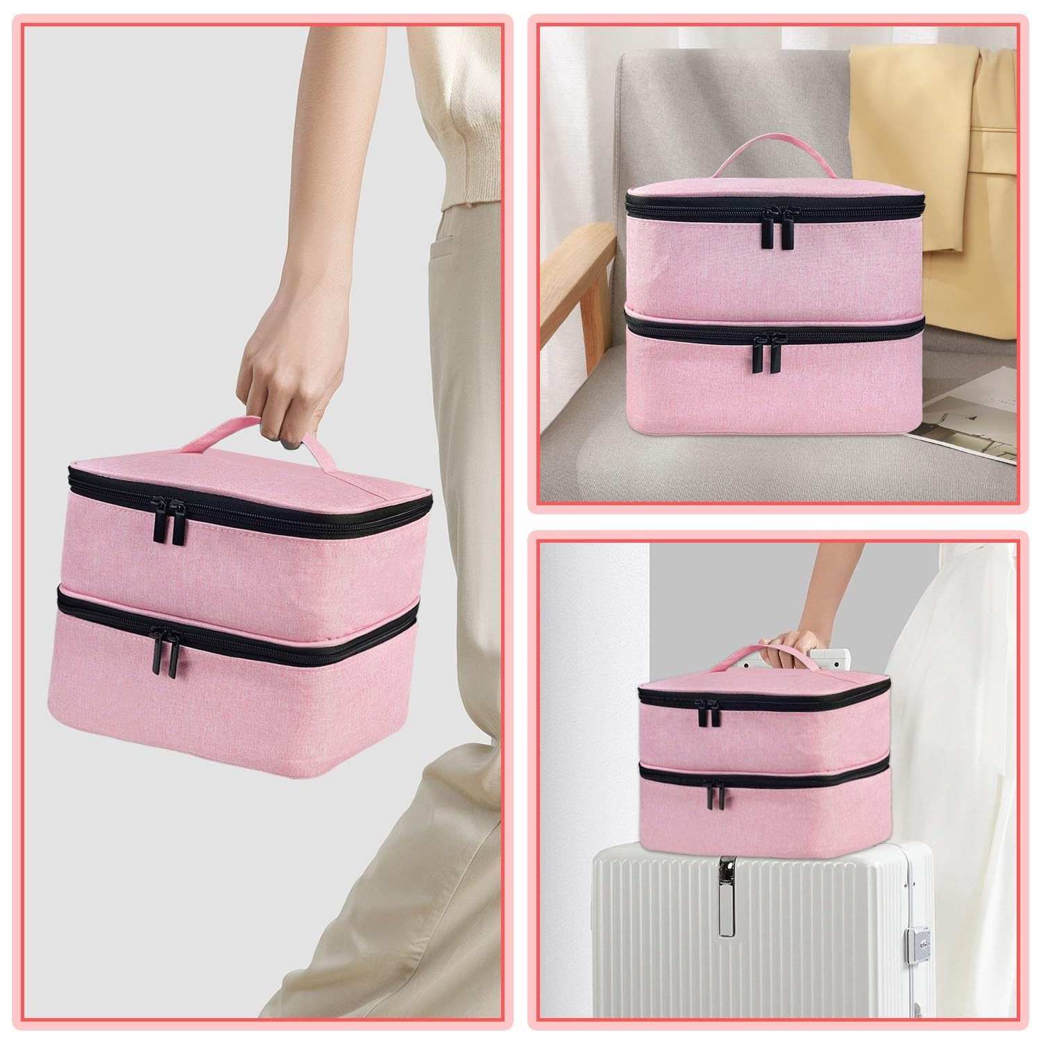 Nail Polish Storage Bag, Nail Lamp Case Nail Polish Carrying Case Holds 30 Bo…