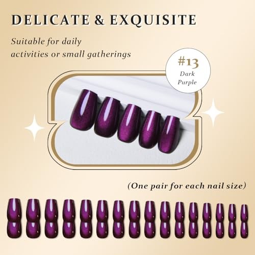 Dark Purple Cat 32 Ounce (Pack of 1) 32Pcs-Coffin Medium Square-13 Dark Purple