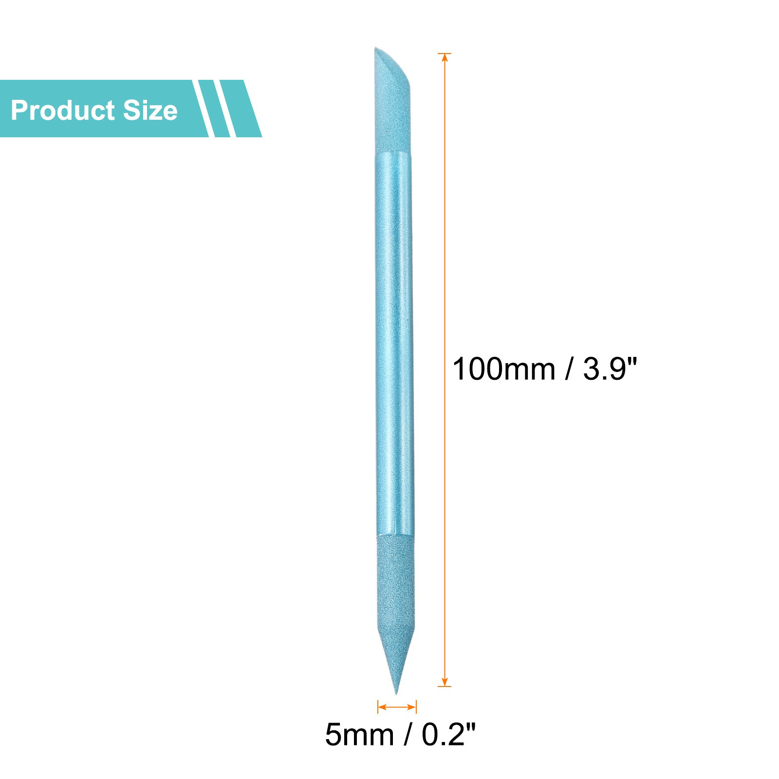 Glass Cuticle Pusher Crystal Manicure Stick for Nail Care, Gray Blue