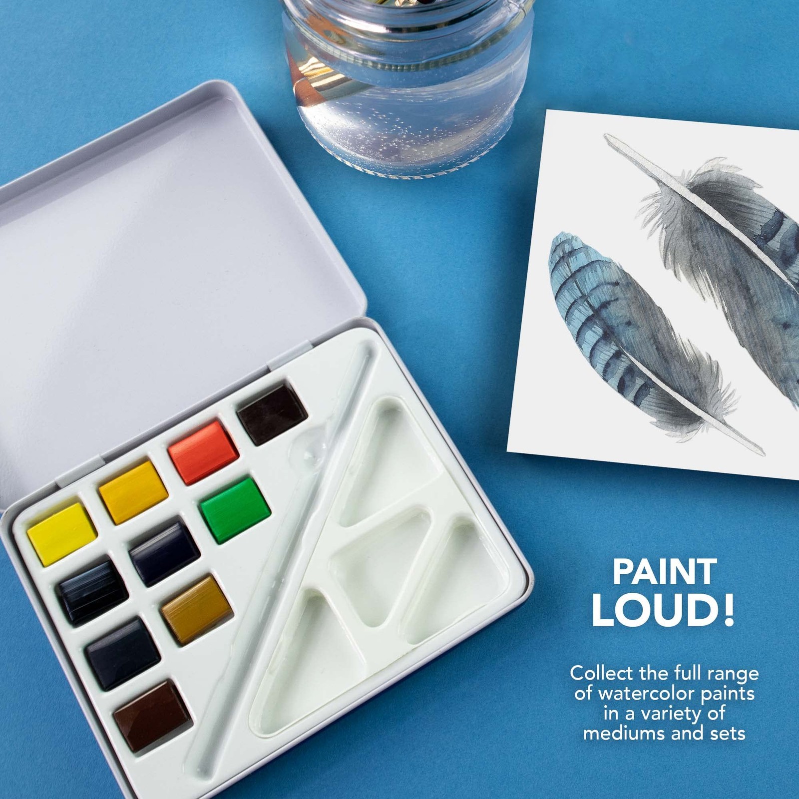 Daler Rowney Mini Half Pan Travel Tin, 12 Piece Set, Colors May Kitchen