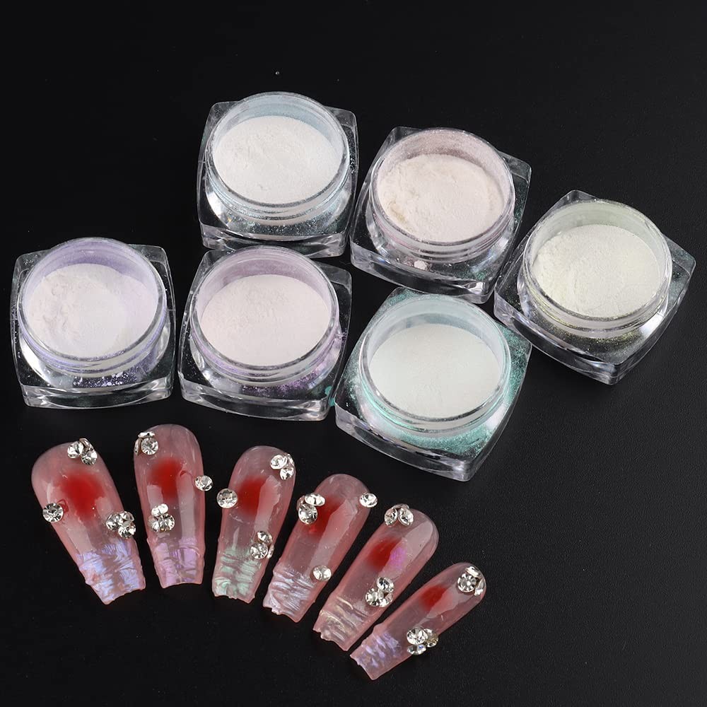 Chrome Nail Powder Metallic Mirror Effect Pigment Pearl Glitter Dust Kit