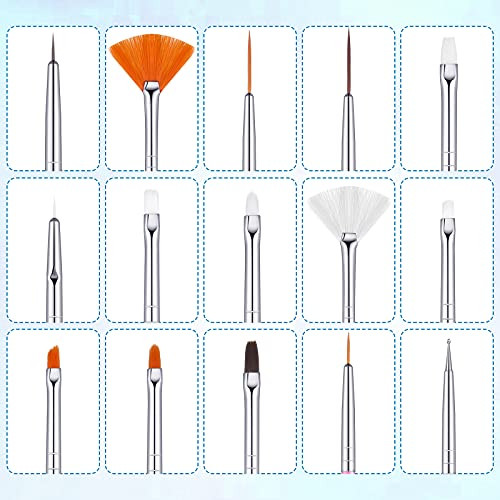 21 Pieces Nail Art Tools Kit, Resin Nail Art Palette Leaf Shape Mixing Palette