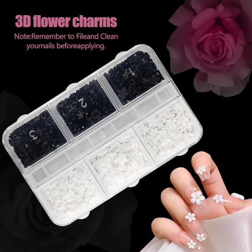 3D Flower Nail Charms,3D Flowers for Nails,More Then 600 Pcs of Mix Colors 3D