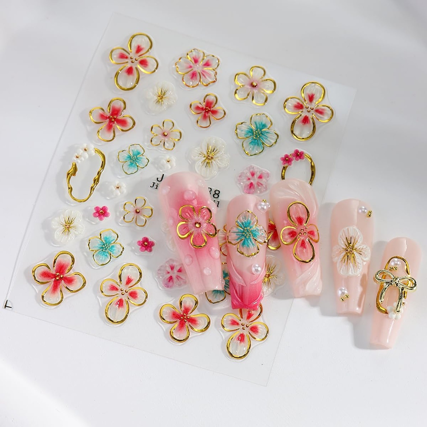 2 Sheets Spring Nail Stickers for Nail Art – Flower Nail Art Stickers Spring …