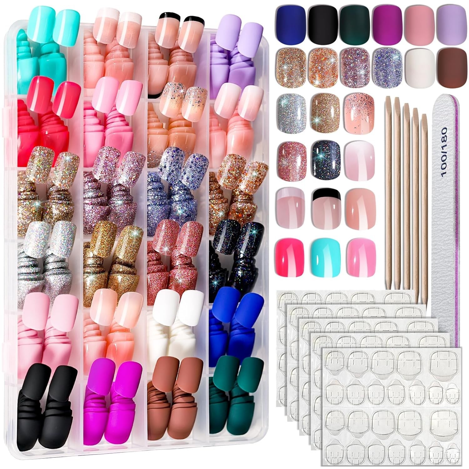 Stunning 576 PCS Press on Nails Set – Glitter, Matte, Glossy for Every Occasion