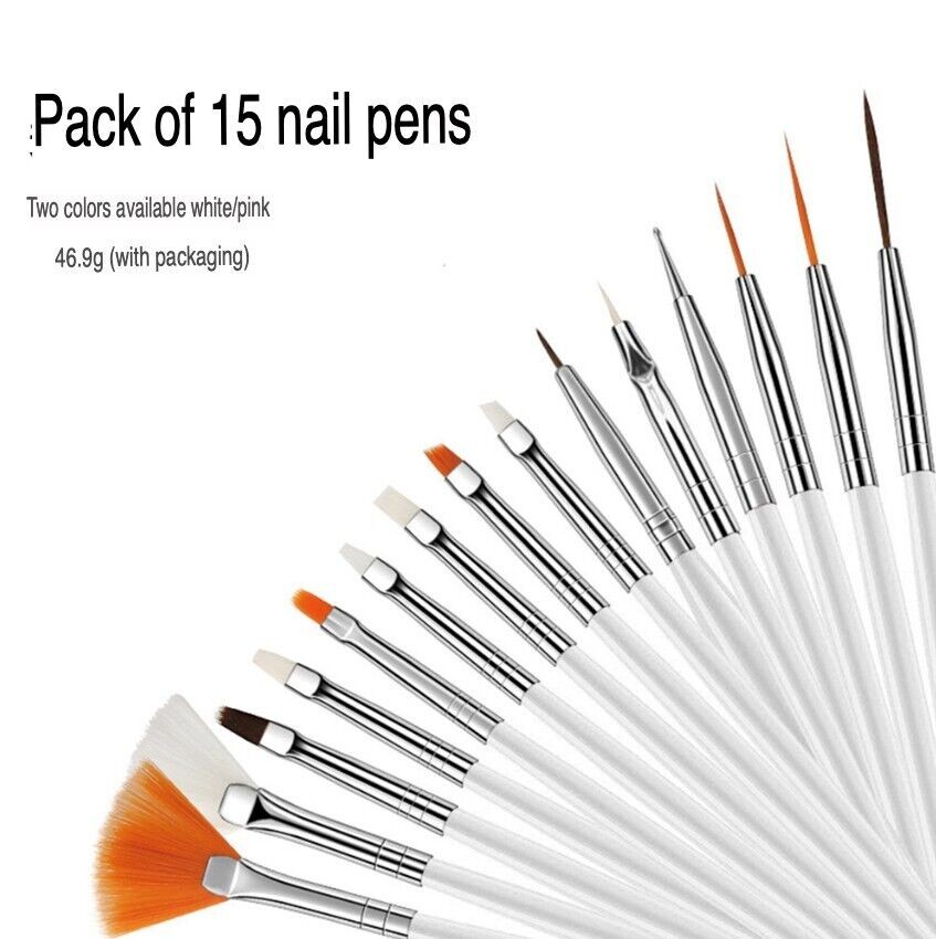 20Pcs Nail Art Dotting Painting Drawing Brush Pen Tools UV Gel Polish Kit Set