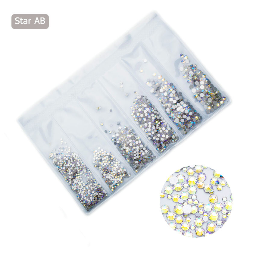 1440PCS Multi-size Nail Art Rhinestones Crystals Nails Design Decorations Gems