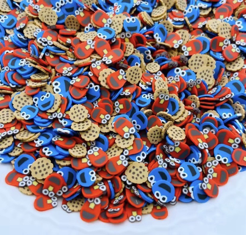 Polymer, Clay, Glitter, Cartoon Mix, Blue And Red