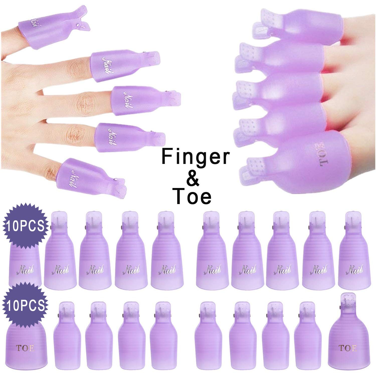 INFILILA Nail Polish Remover 1020 Pieces (20 Clips + 1000 Wipes), B-WHITE