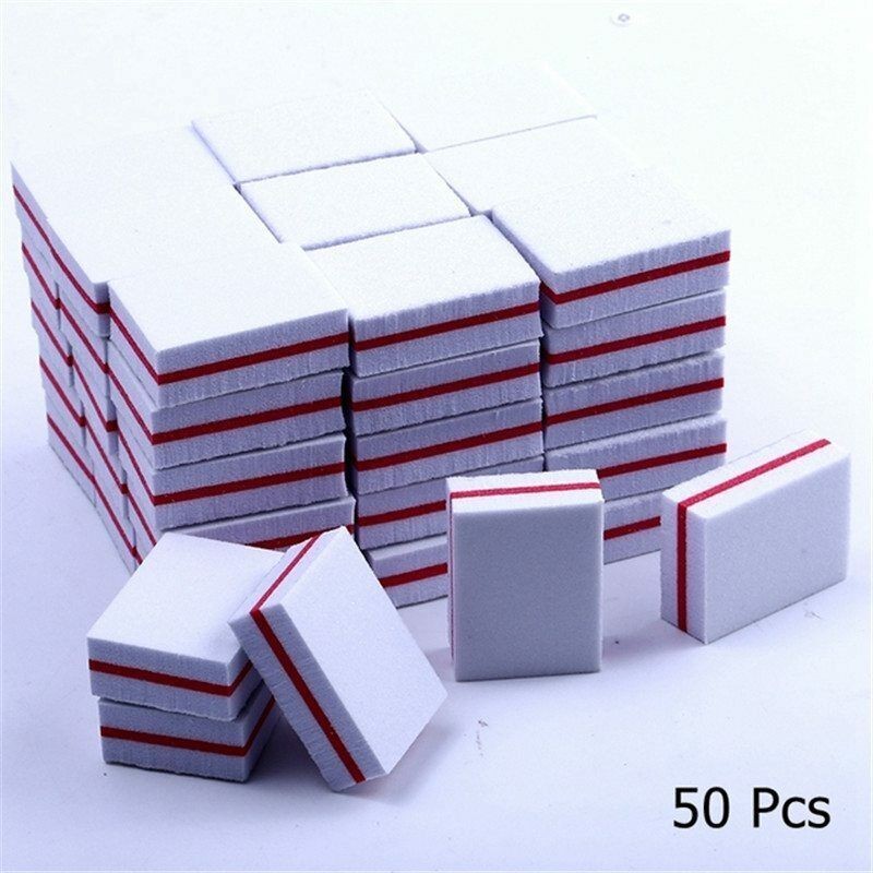 10/25/50pcs Manicure Tools Double-sided lotColorful Sponge Mini Nail File Block