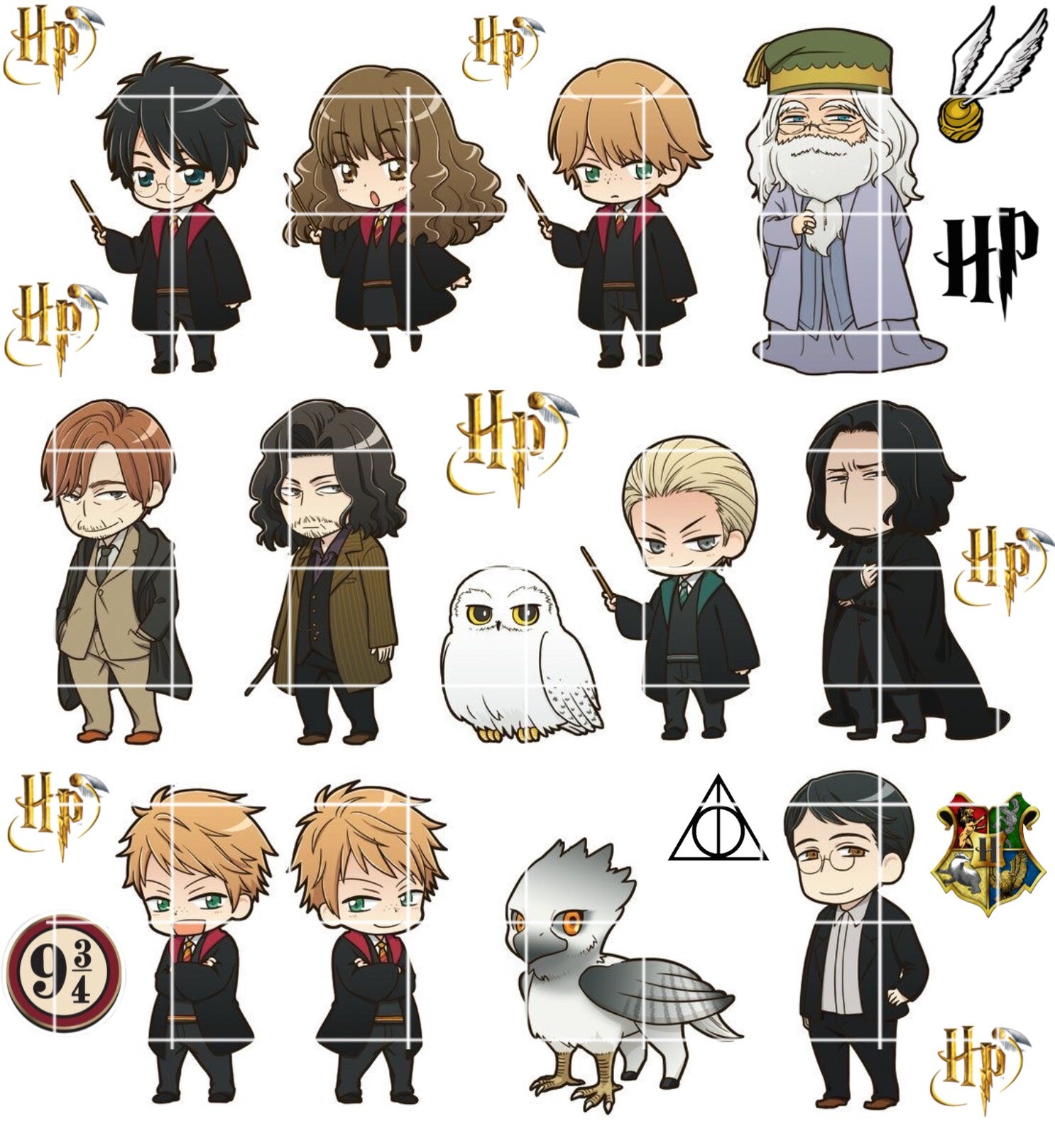 Harry Potter Animation Waterslide Nail Decals Set Of 50 Bonus & Instructions