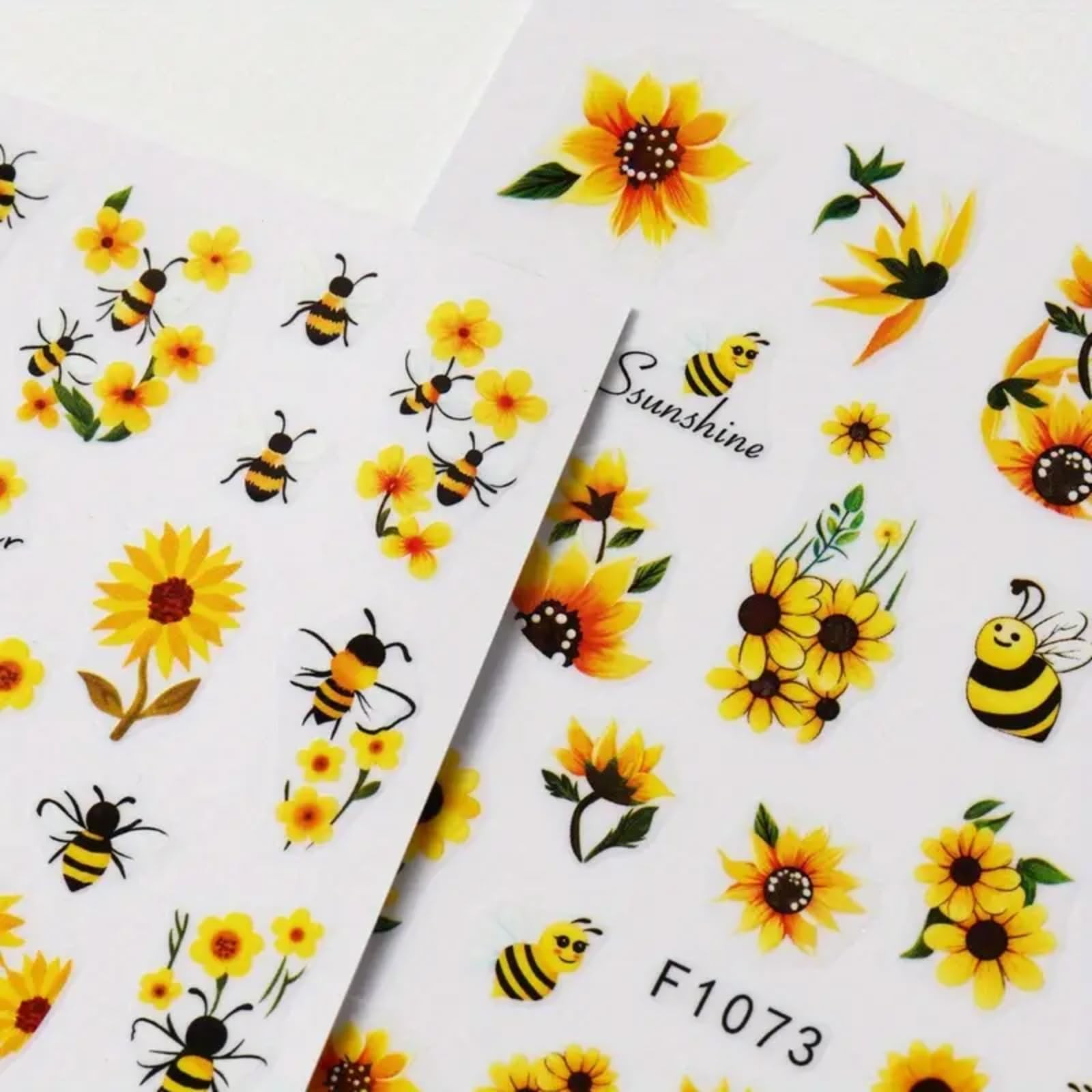3D Nail Art Stickers Bee Flower Nail Decals Spring Summer Nail Art Supplies S…