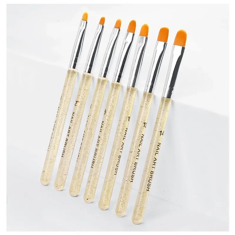 7Pcs Acrylic Nail Art Pen Tips UV Builder Gel Painting Brush Manicure Set Hot