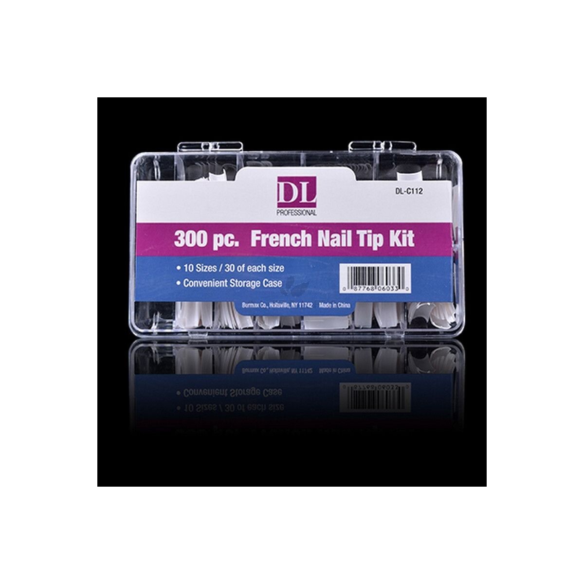 DL- C112, Professional 300 Pc. French Nail Tip Kit – 10 Sizes /30 of each size