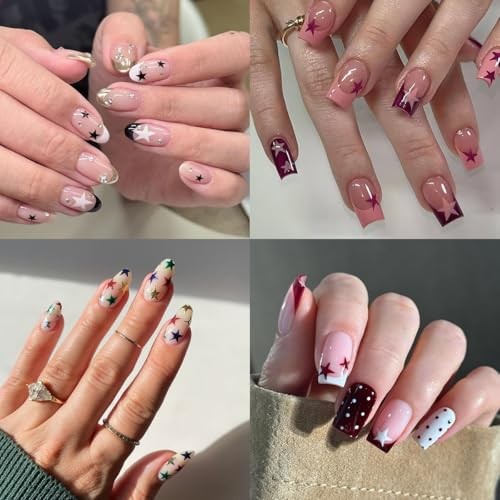 10 Sheets Star Nail Stickers for Nail Art 3D Self-Adhesive Colorful Star-14