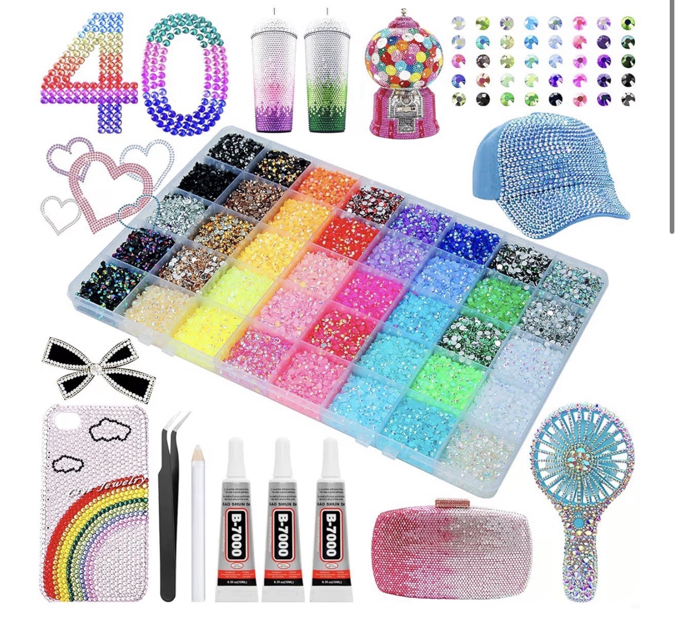 Bling Kit Gems Rhinestones for Bedazzling Badazzle 3PCS B7000 Glue Picker Glue S
