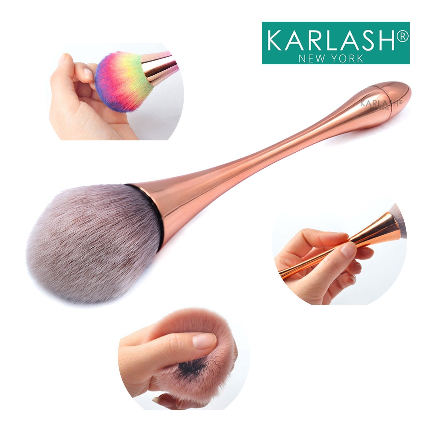 Karlash Nail Art Dust Remover Brush Acrylic & Gel Nails, Makeup Brush #2 (SET…