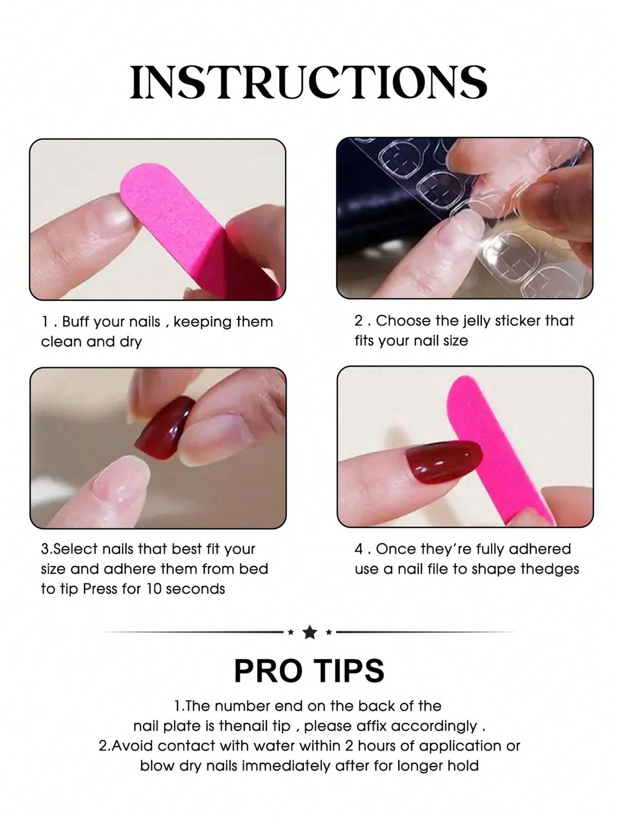 Handmade Punk Pink Black 3D Star Bow Bubble Long Stiletto Press on Nails