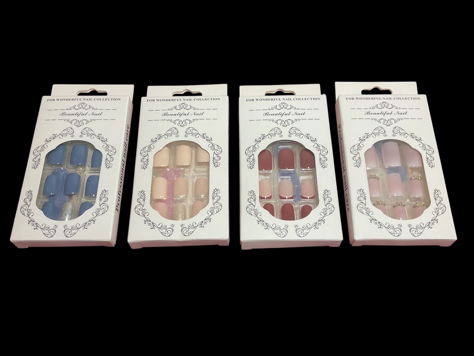 French Tip Press on Nails 24 Piece Medium Square Nails Your Choice of Color