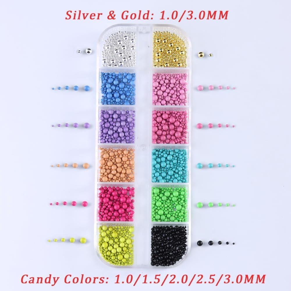 Colorful 3D Nail Rivets – Metal Beads for Gorgeous Acrylic Nail Art