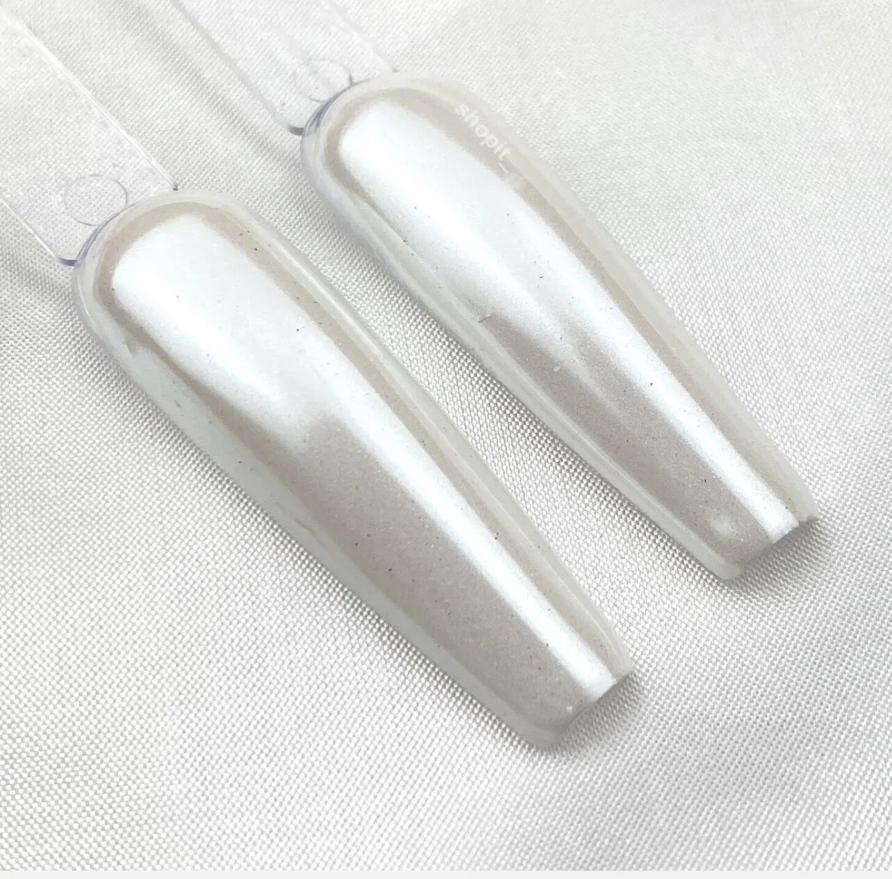 WHITE CHROME POWDER Matte Pigment Pearl Nails Glazed Donut Crystal Shiny Dust