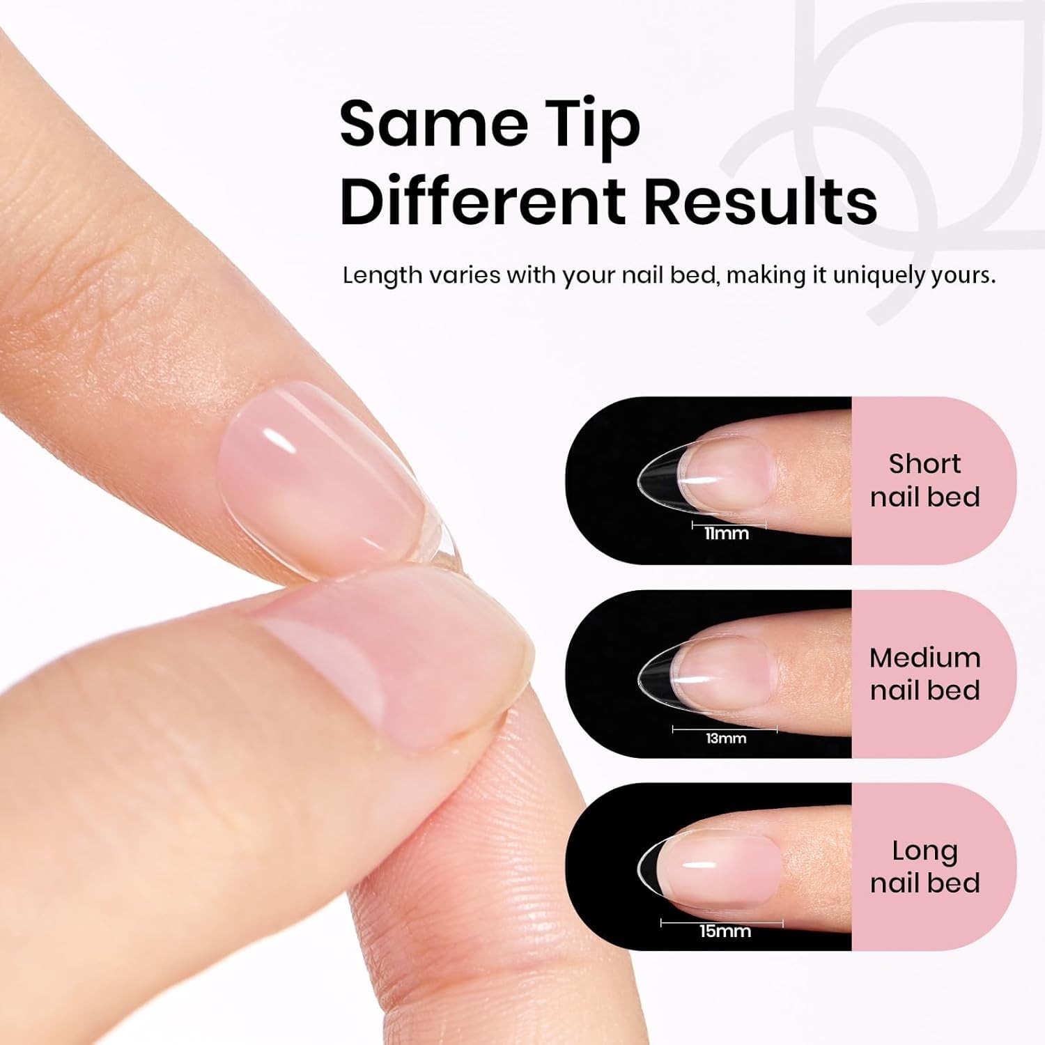 Beetles Gel Nail Tips 576Pcs Extra Short Almond Fake Nails Etch-X Half Matte…