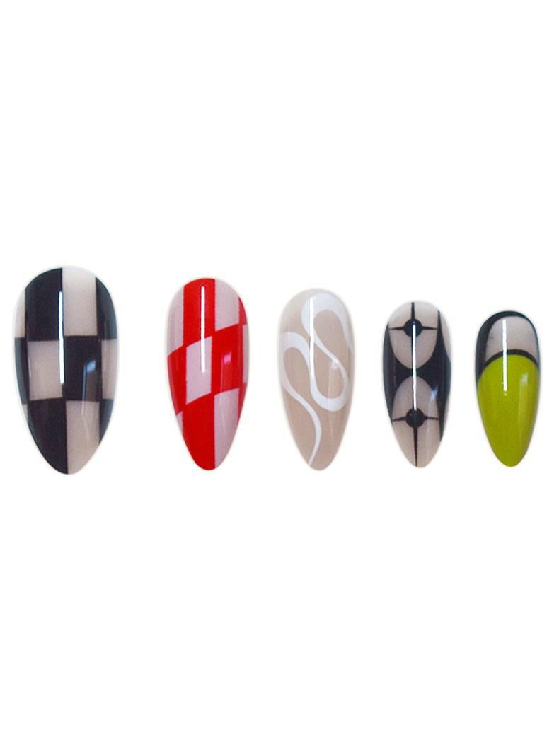Trendy Tie Dye Short Almond Press On Nails For Europe And America