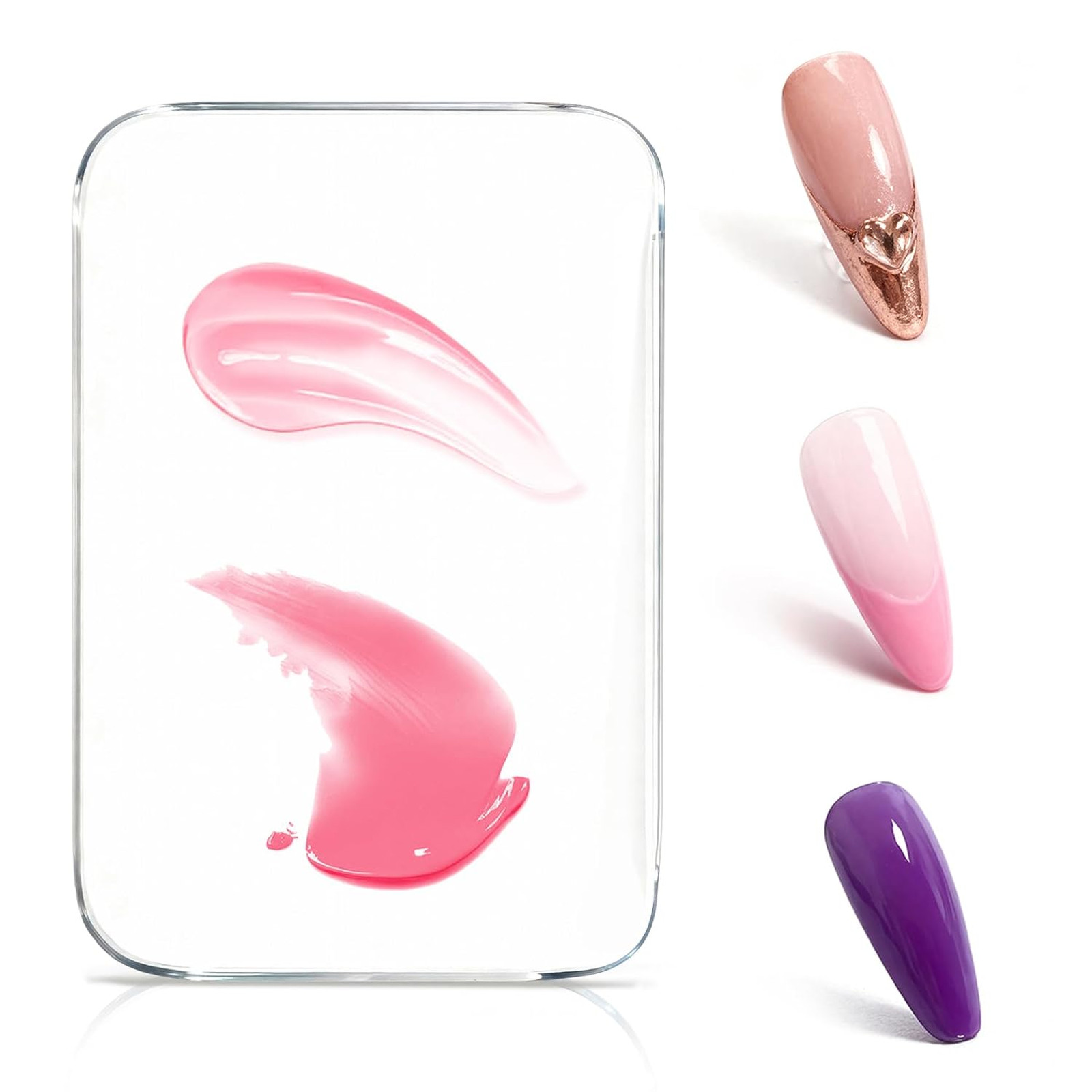 Acrylic Transparent Gel Nail Polish Mixing Plate Palette for Gel Polish Nail