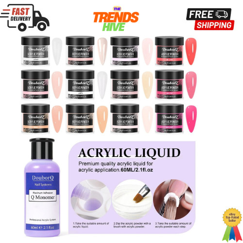 Acrylic Nail Art Kit-Nail Art Manicure Set Acrylic Powder Brush Glitter Tools