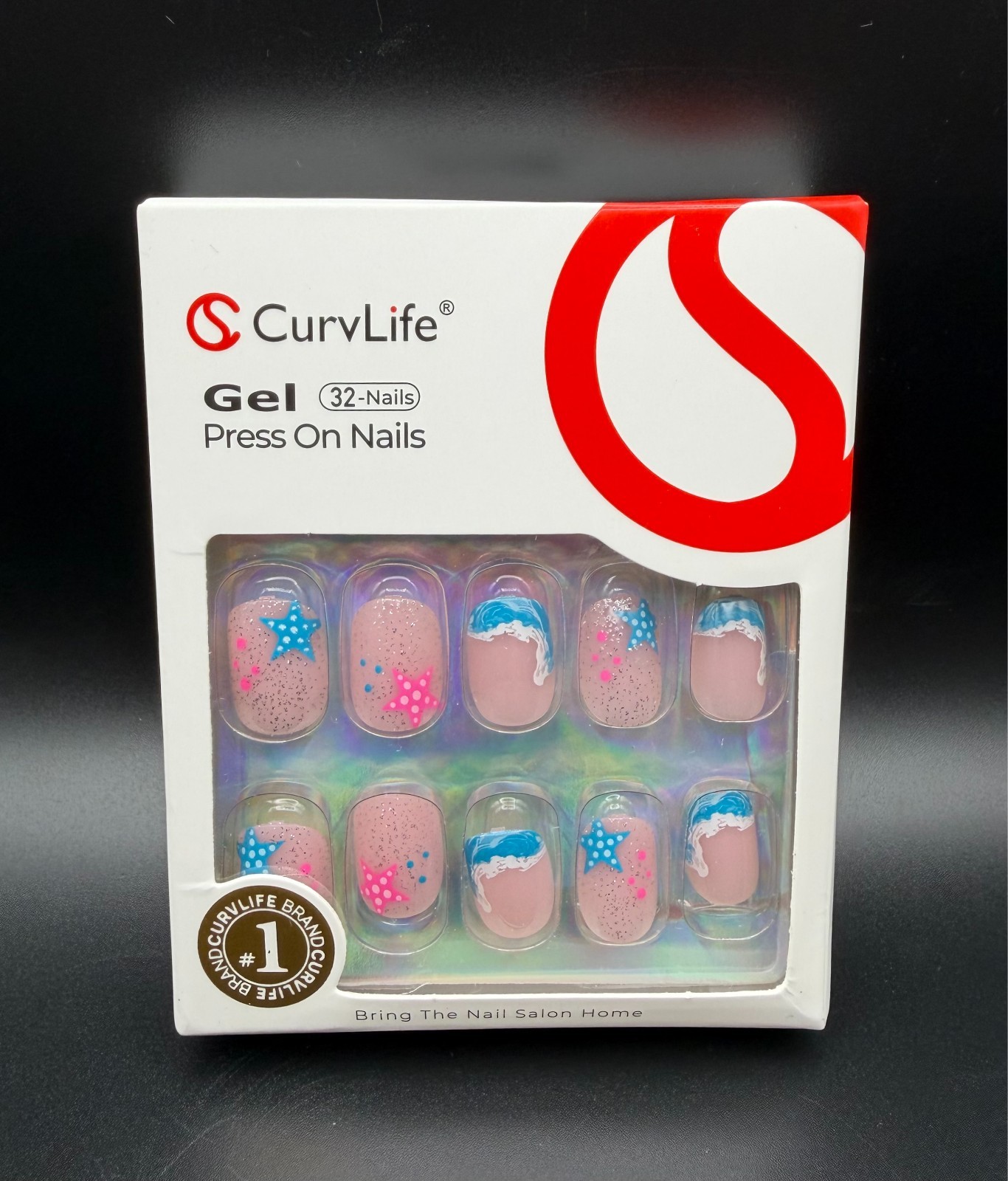 CurvLife Gel Press On Nails Bundle 3 NEW Tidal Blush Turtle Dream Candy Tide