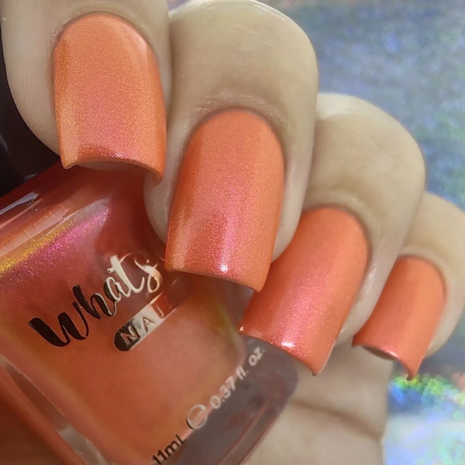 Whats Up Nails – Lush Orangery Regular Polish (Coral with Shimmer), Nail Polish