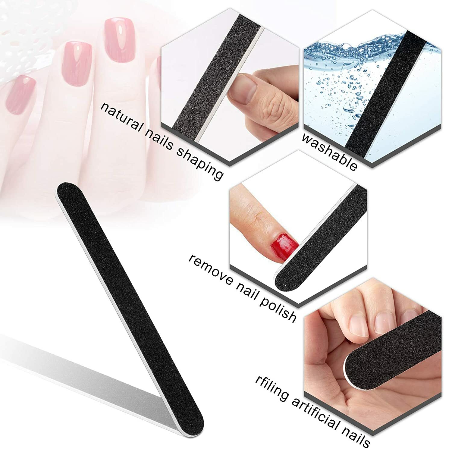 NEW!!! DHS Black Nail File (7? x 3/4?) – 100/100 (50 Nail Files)