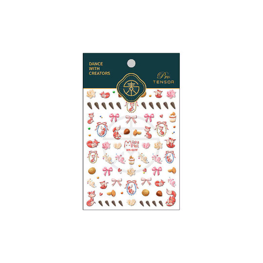 5D Cartoon Foxes Nail Stickers, Nail Decals, Animals Nails Art Stickers (116)