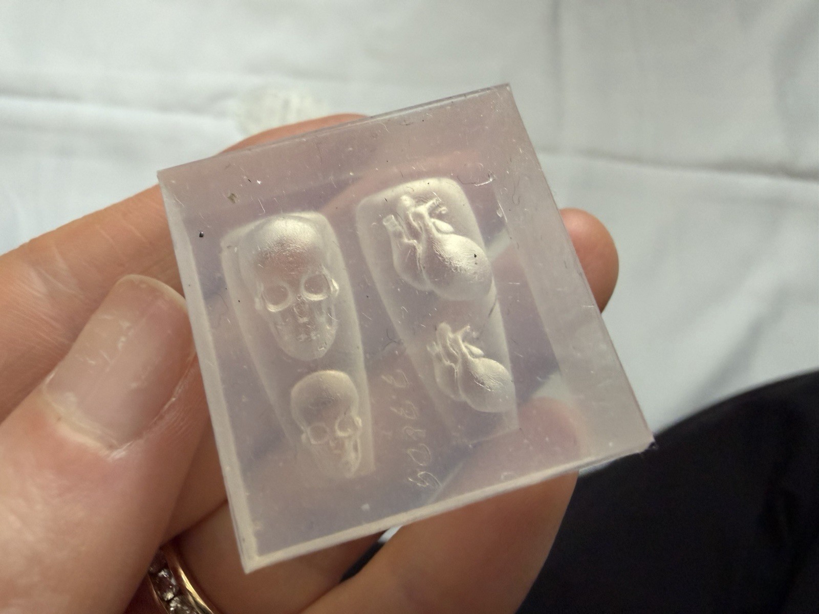 Lot of 4 Gothic Nail Art Silicone Molds Skull Anatomical Heart Corset Gothic