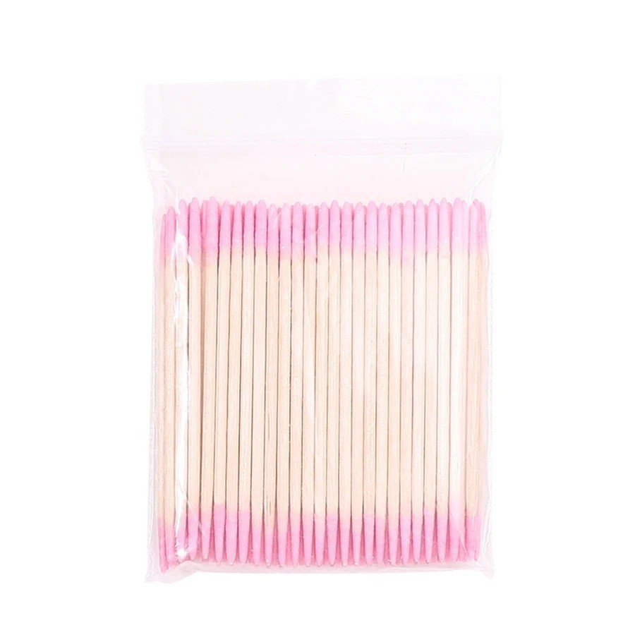 100PCS Double Ended Cotton Swabs Pointed Tips Nail Art Makeup Corrector