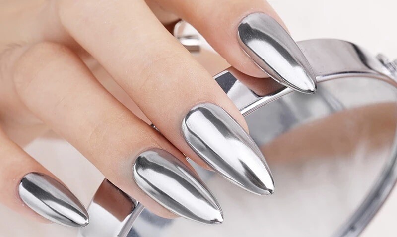 Mirror Chrome Silver Nail Powder Glass Super Shiny Effect Nails Pigment Shimmer