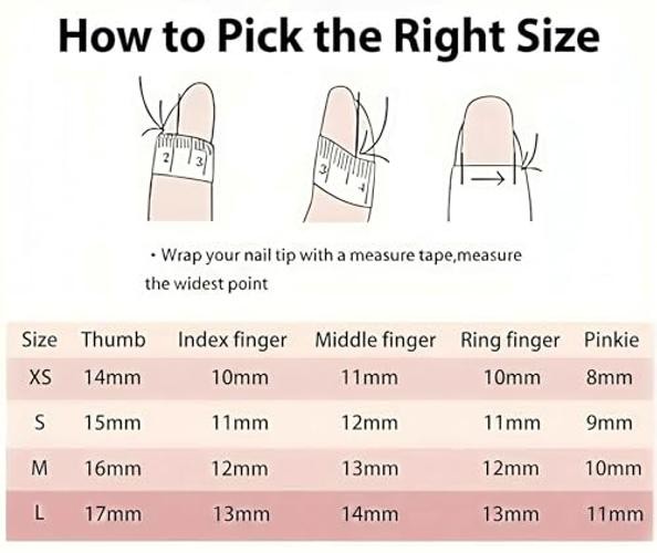 10Pcs Handmade Short Almond Press On Nails | Easy Apply & Remove, XS UO16