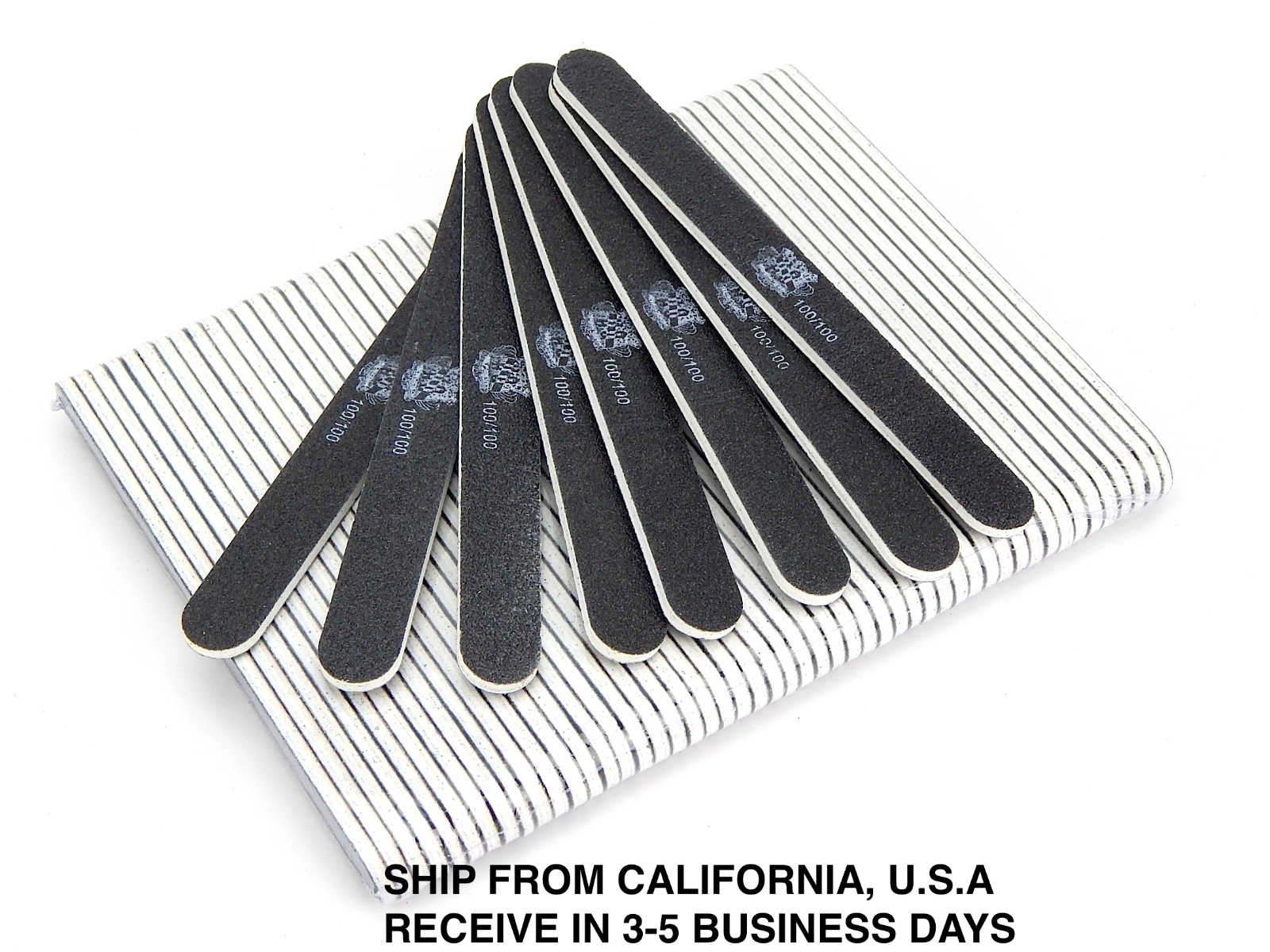 50PCS BLACK ROUND NAIL SANDING FILES GRITS 80/100, 100/100, 100/180