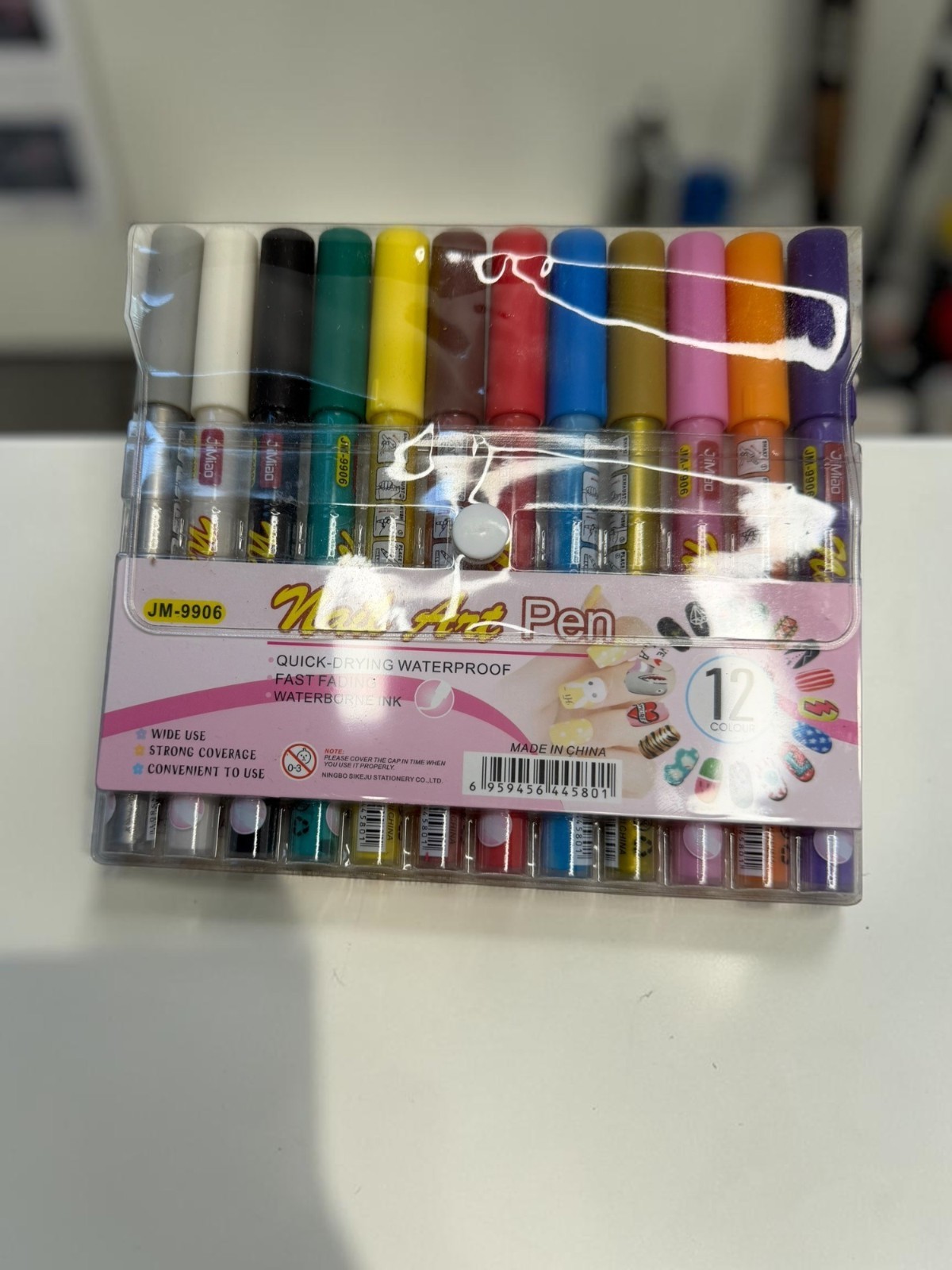 12 Color Nail Art Pen Set Quick-Drying Waterproof Waterborne Ink Design Fun