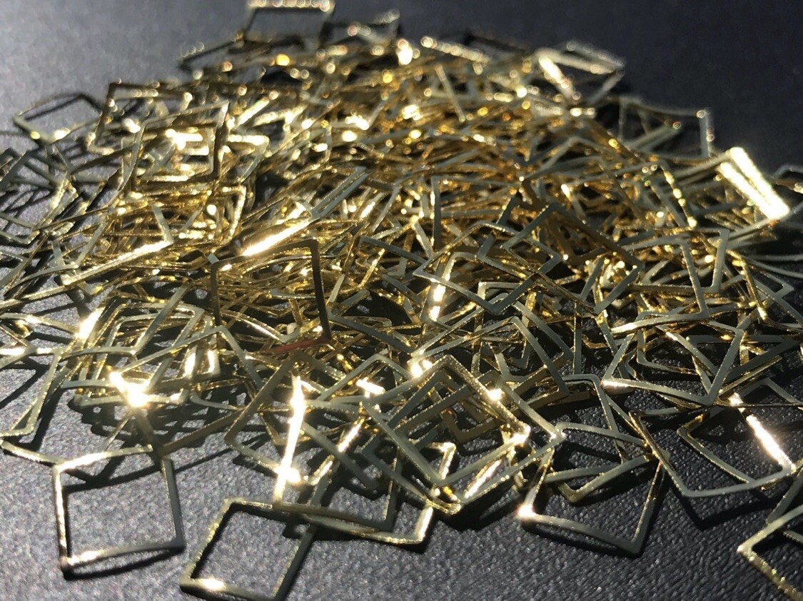 Gold 3D Rectangle Frame Nail Art DIY Decoration Charms 200pcs single pack