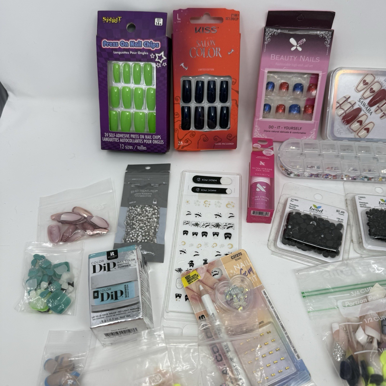MIXED LOT OF NAIL ART ACCENTS STRIPS STICKERS